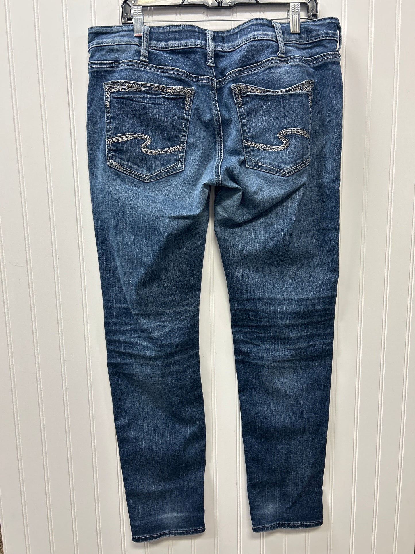 Jeans Skinny By Silver In Blue Denim, Size:12