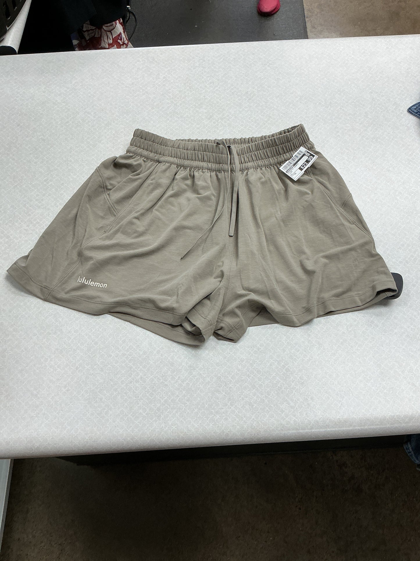 Athletic Shorts By Lululemon In Taupe, Size:Xs