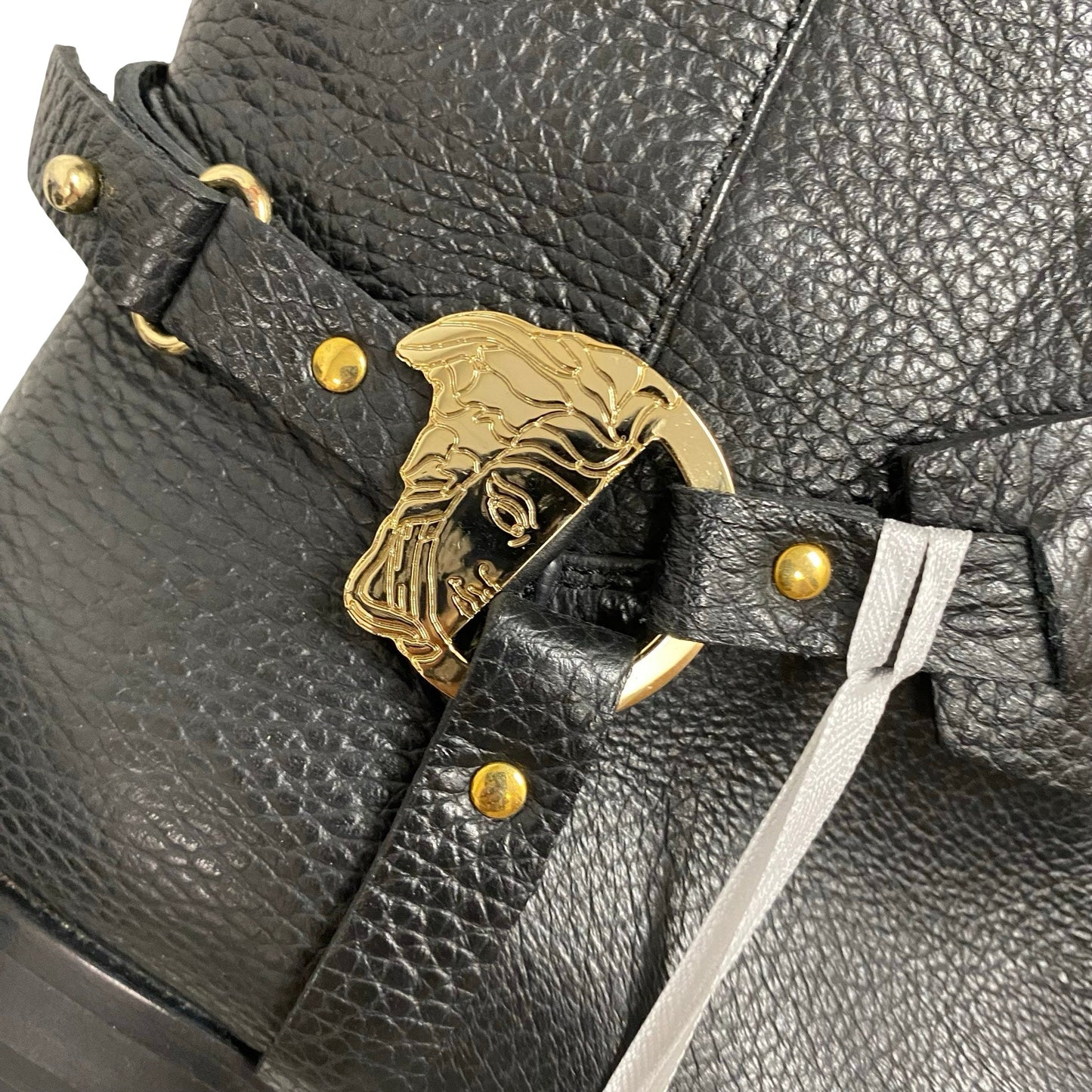 Boots Luxury Designer By Versace In Black, Size:5