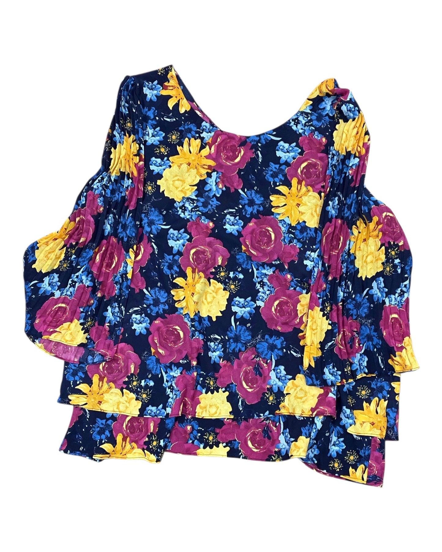 Top 3/4 Sleeve By Clothes Mentor In Blue & Pink, Size:Xl