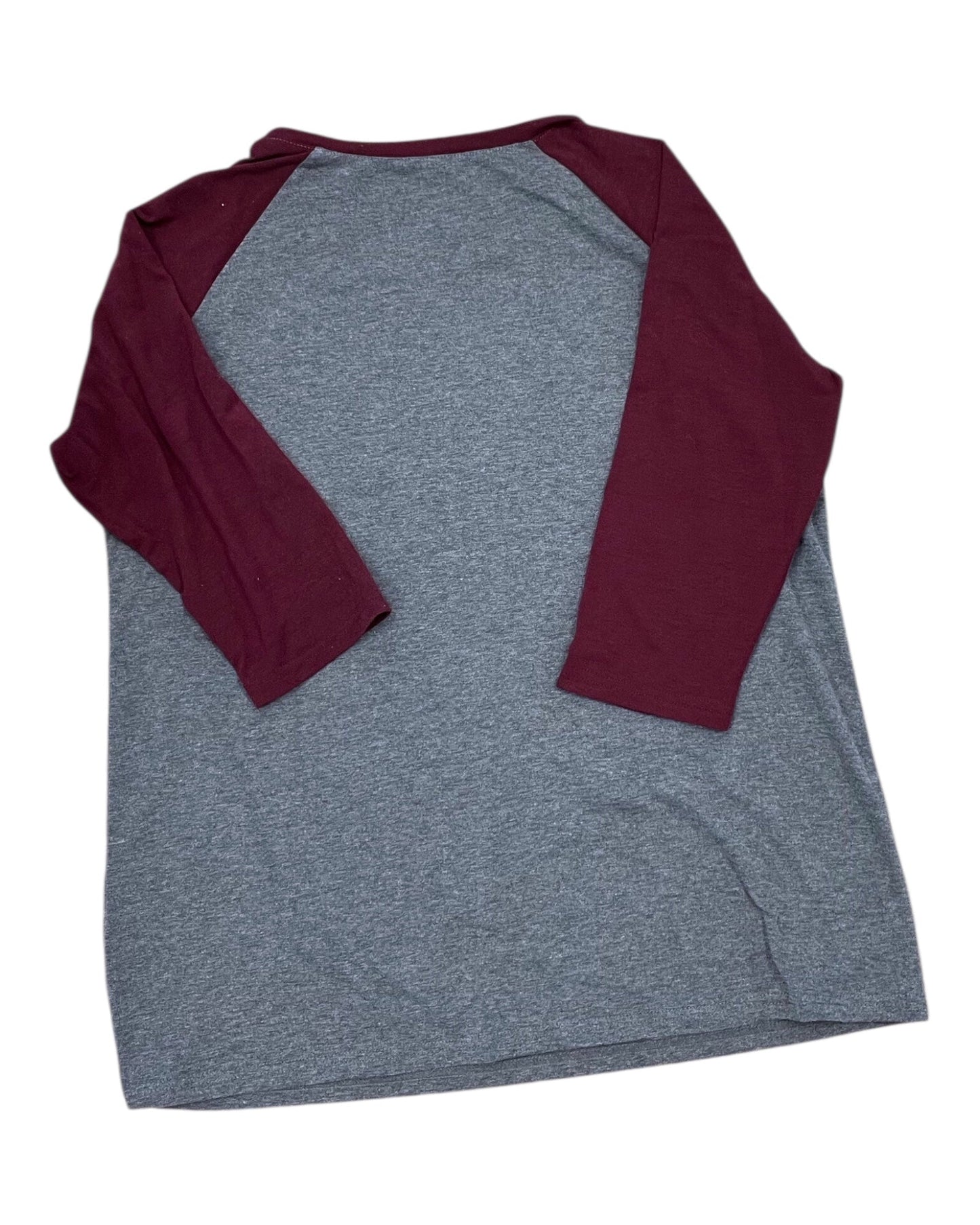 Top 3/4 Sleeve By Clothes Mentor In Grey & Red, Size:Xl