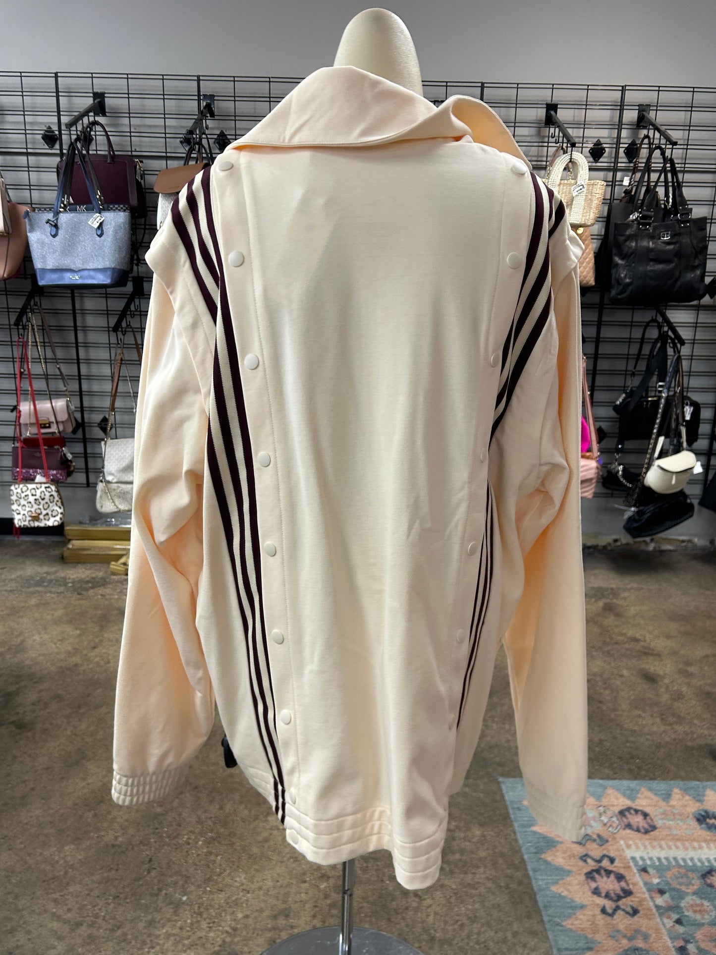 Athletic Jacket By Adidas In Cream, Size:M