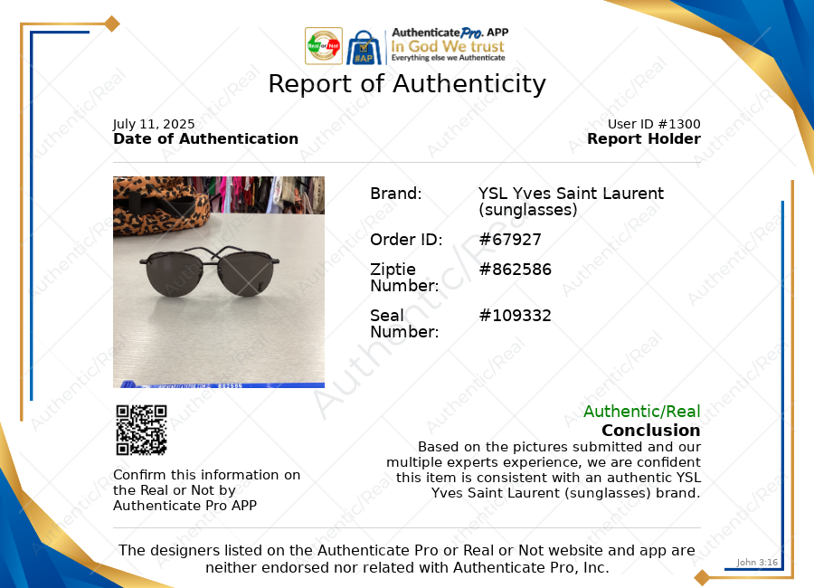 Sunglasses Luxury Designer By Yves Saint Laurent