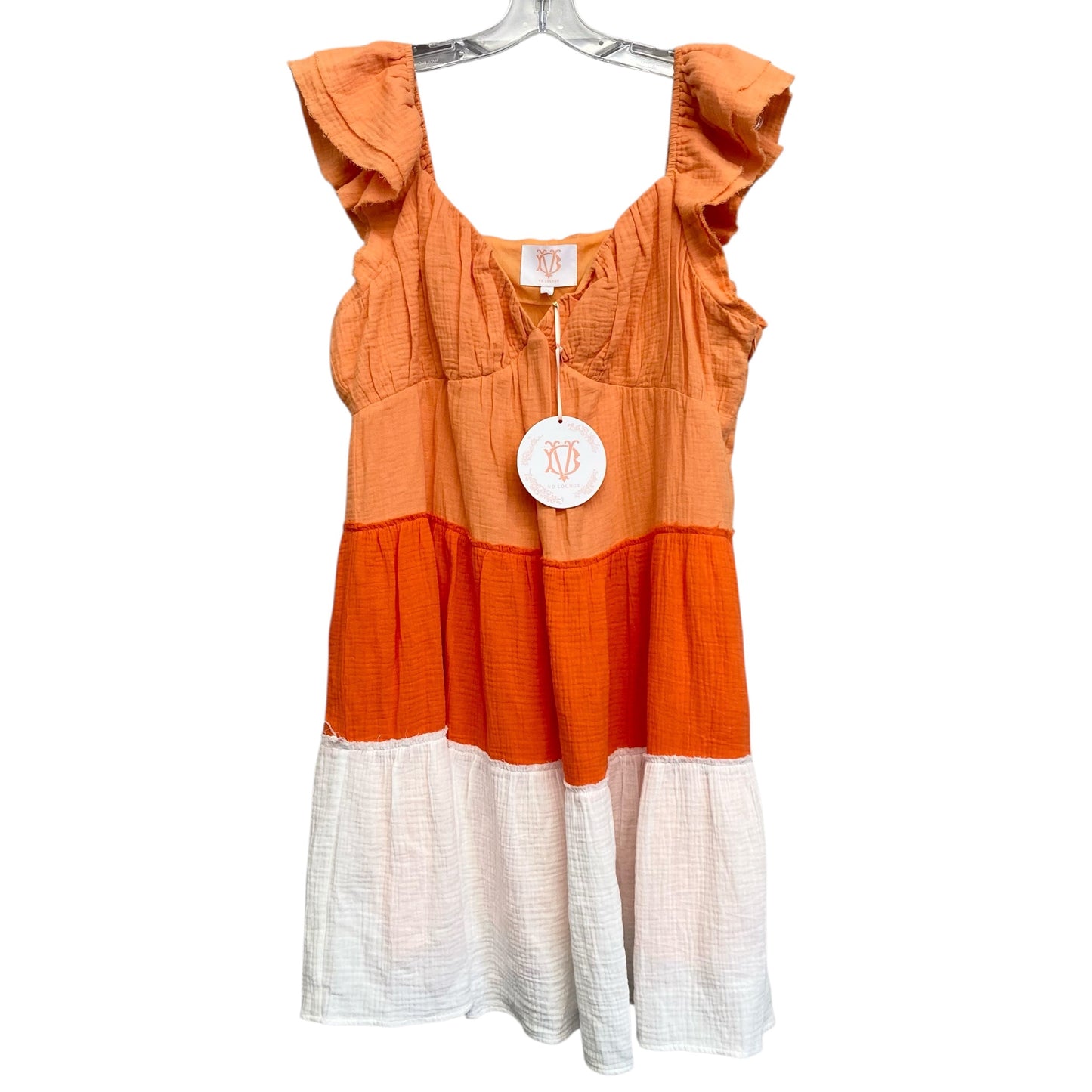 Dress Casual Midi By VD Lounge In Orange, Size:L