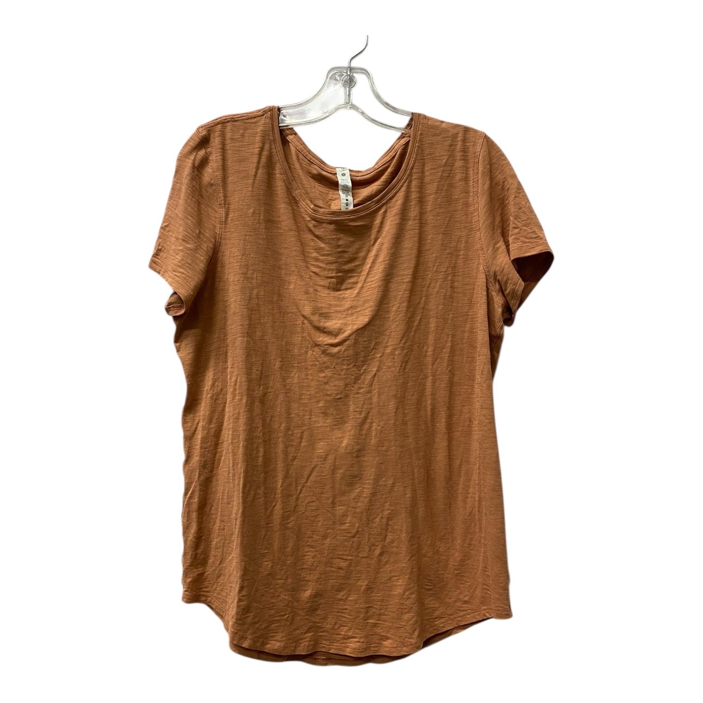 Athletic Top Ss By Lululemon In Brown, Size:M
