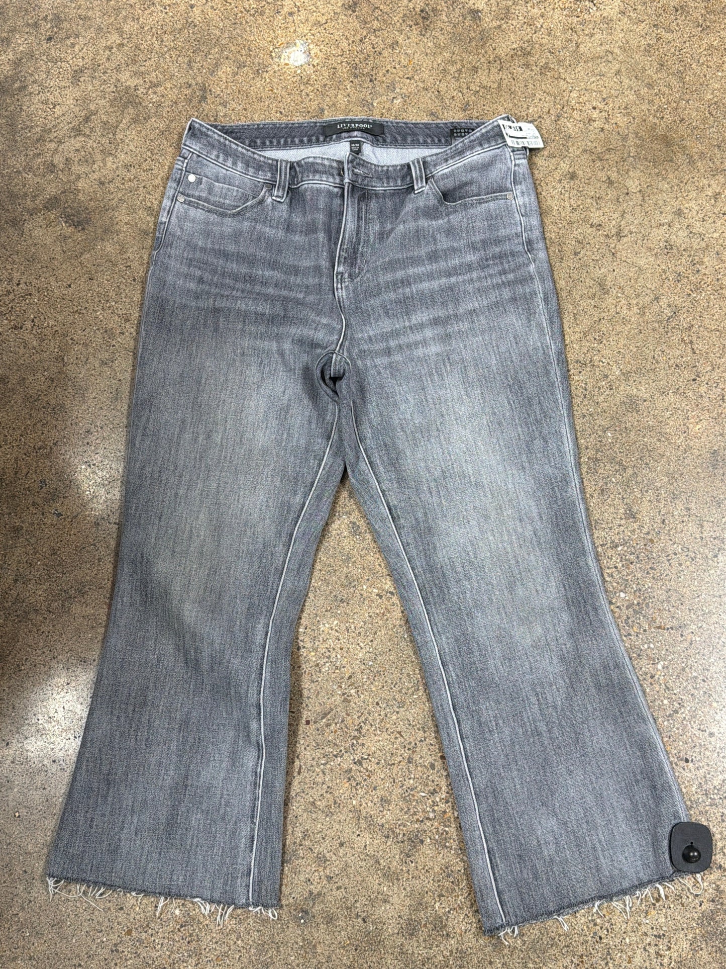 Jeans Straight By Liverpool In Grey Denim, Size:10