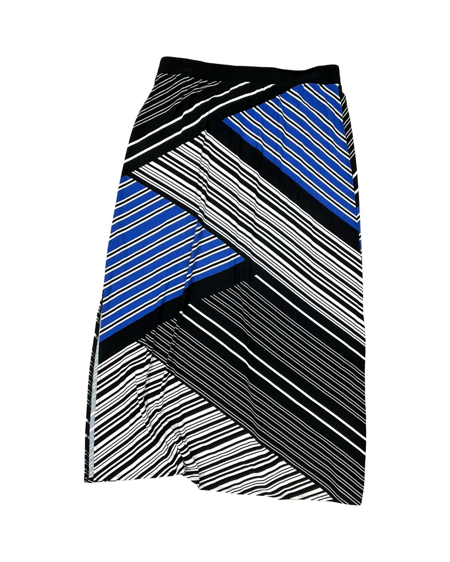 Skirt Maxi By Chicos In Black & Blue, Size:L