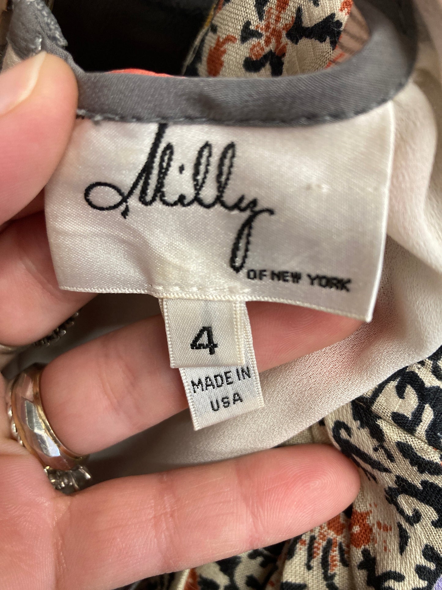Dress Designer By Milly In Cream & Red, Size:4