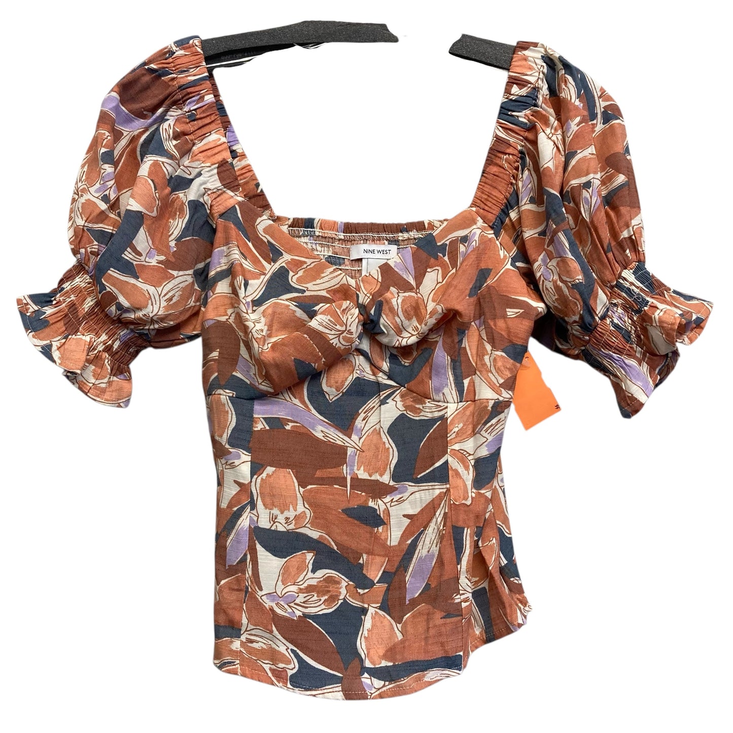 Top Ss By Nine West In Grey & Orange, Size:Xs