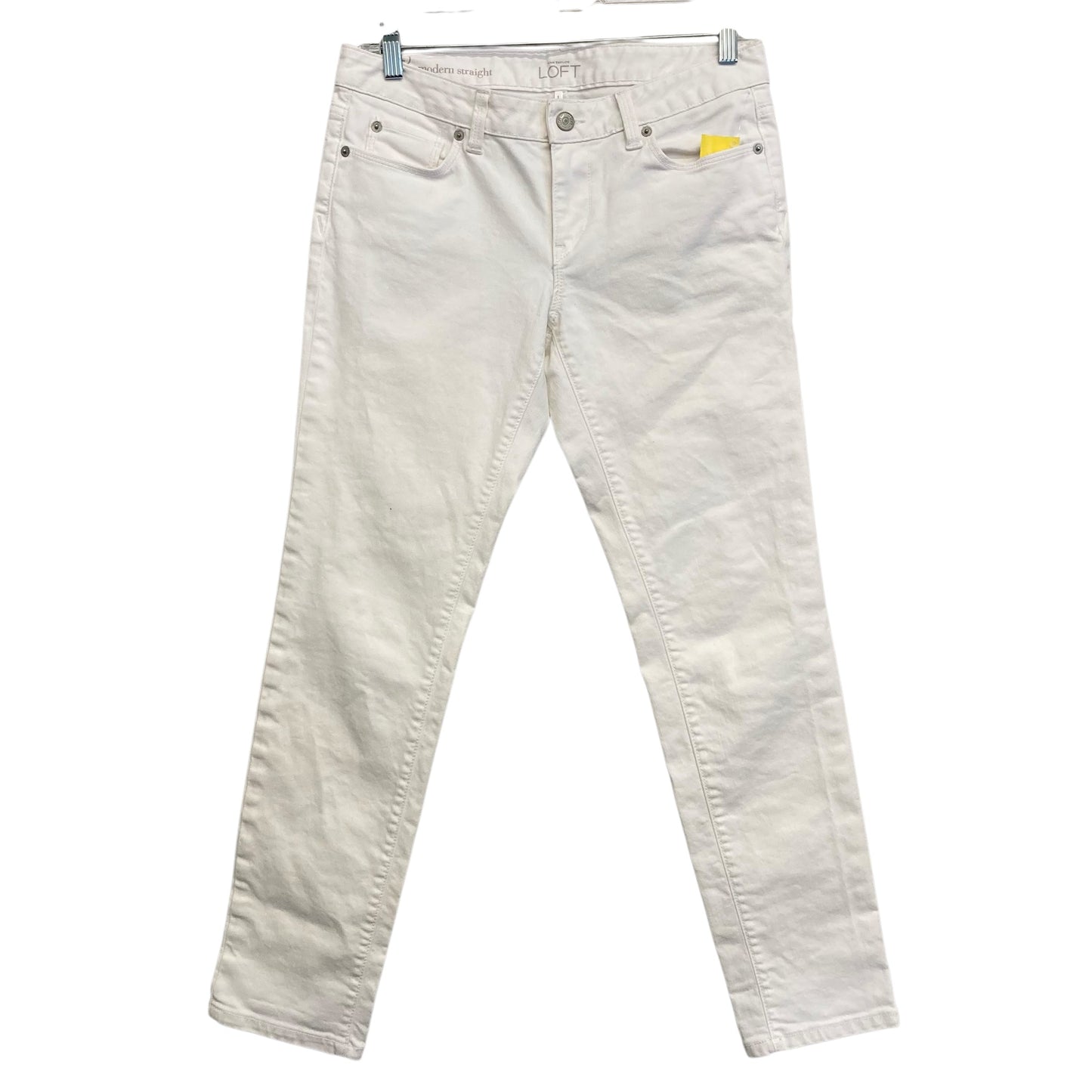 Jeans Straight By Loft In White Denim, Size:2