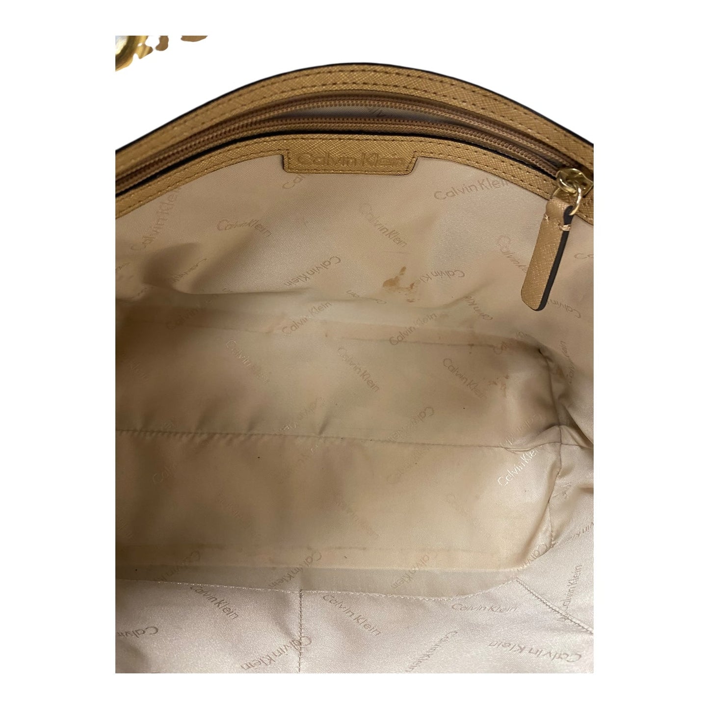 Handbag By Calvin Klein In Gold, Size:Medium as is!