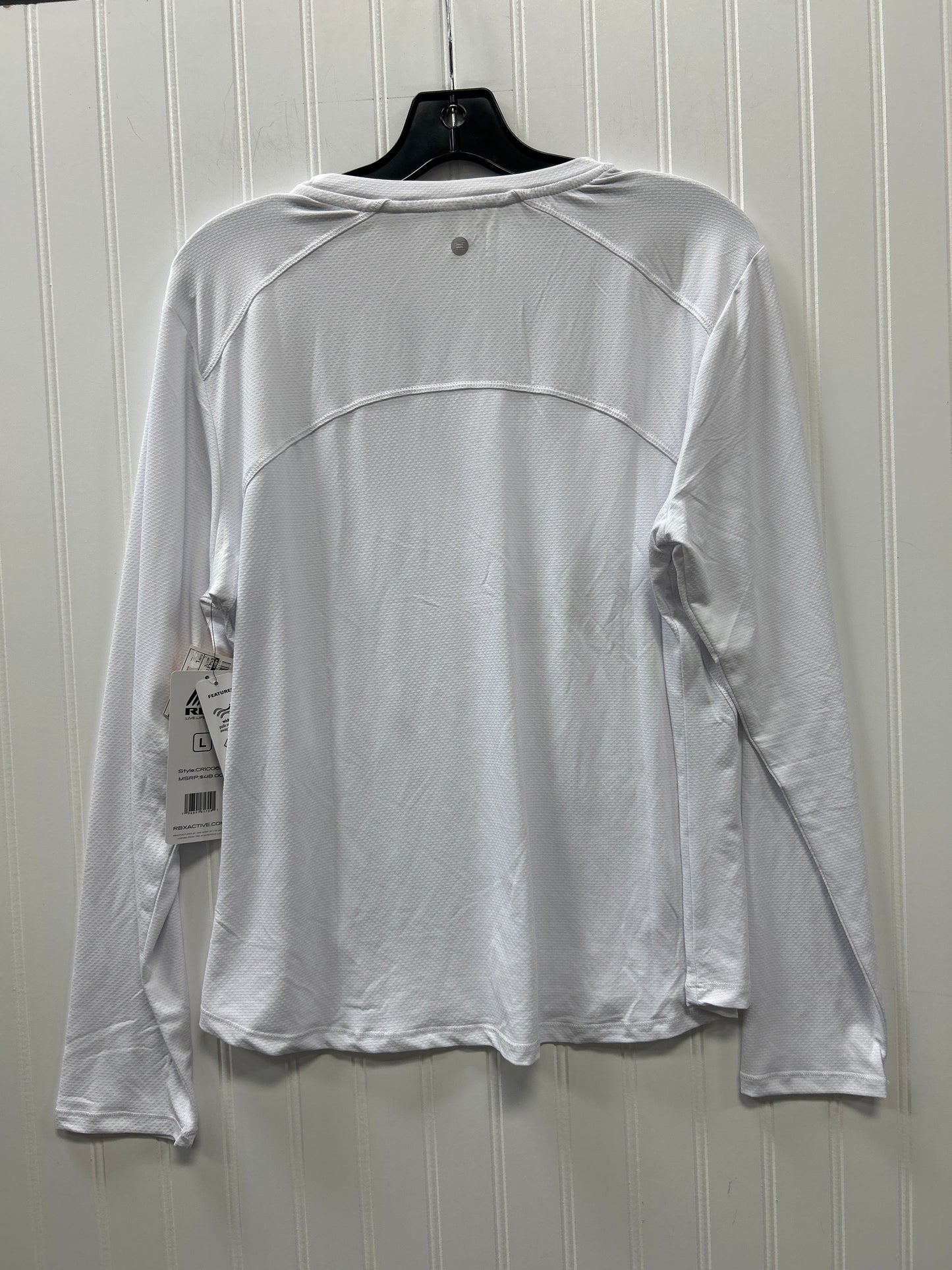 Athletic Top Ls Crewneck By Rbx In White, Size:L NWT