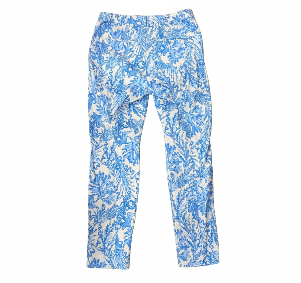 Pants Designer By Lilly Pulitzer In Blue & White, Size:10