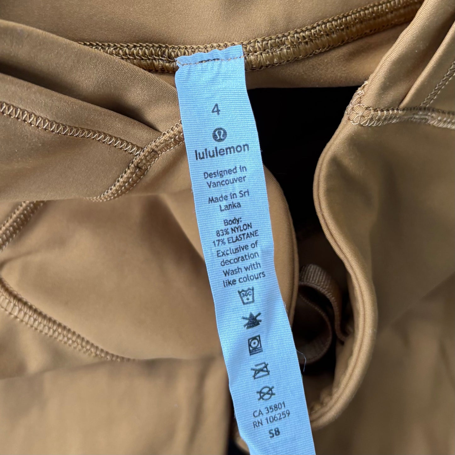 Athletic Leggings By Lululemon In Yellow, Size: 4