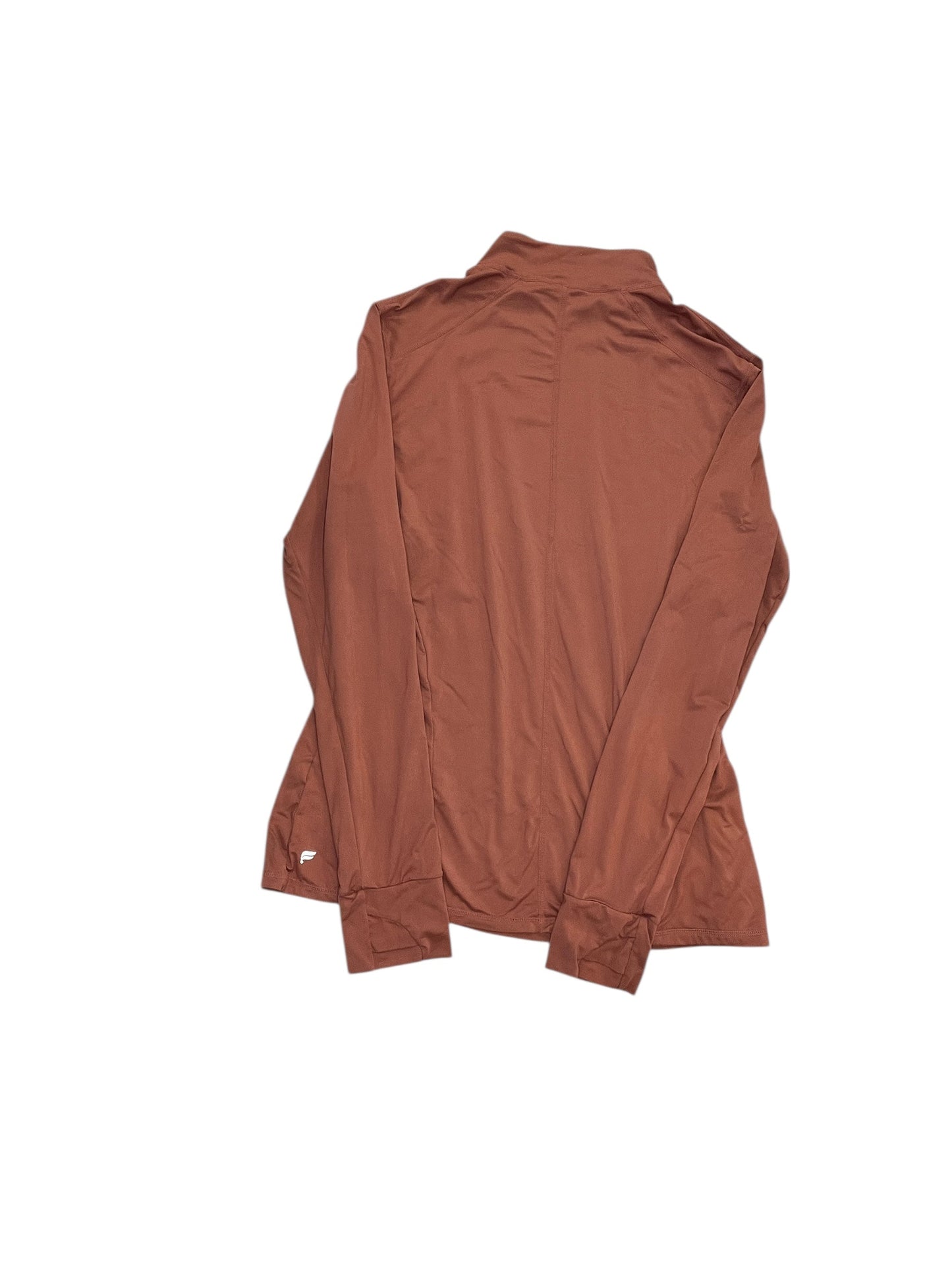 Athletic Top Ls Collar By Fabletics In Orange, Size:L