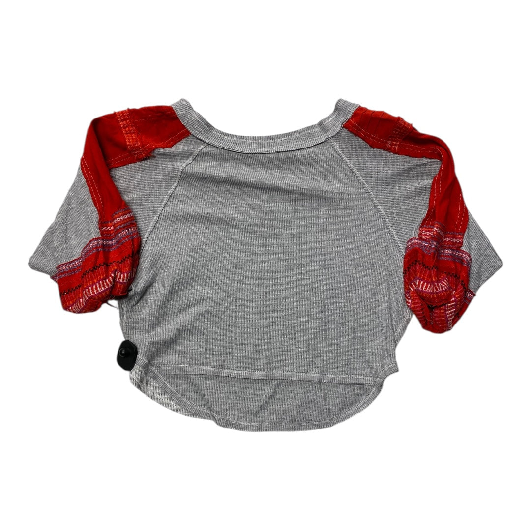 Top 3/4 Sleeve By We The Free In Grey & Red, Size:Xs