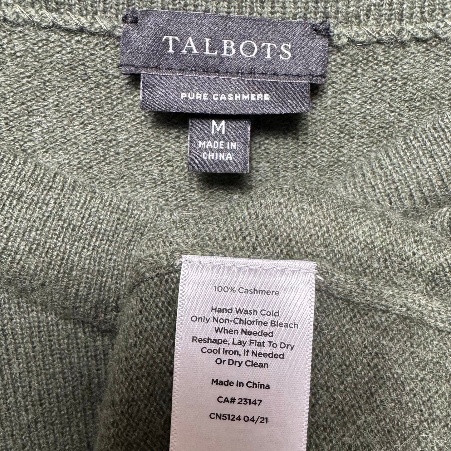 Sweater Cashmere By Talbots In Green, Size: M