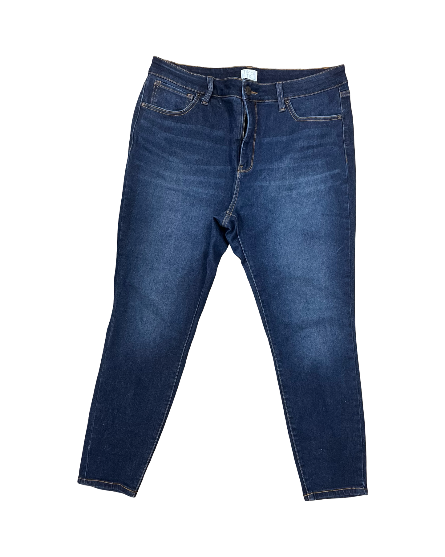 Jeans Skinny By Time And Tru In Blue Denim, Size:16