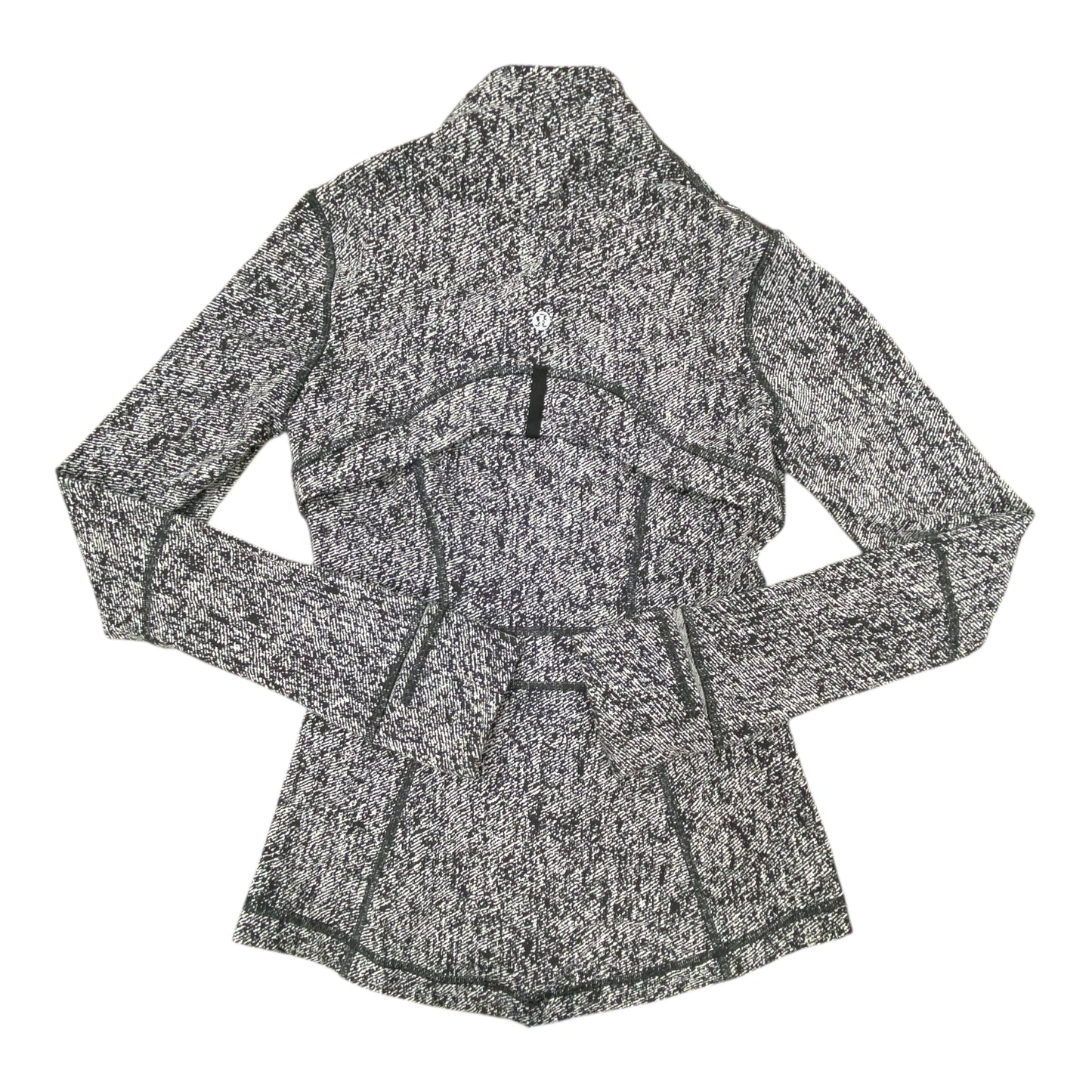 Athletic Jacket By Lululemon In Black & White, Size:4