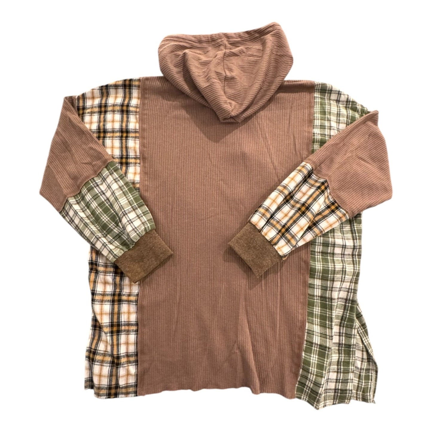 Sweatshirt Hoodie By Hem & Thread In Brown & Green, Size:M