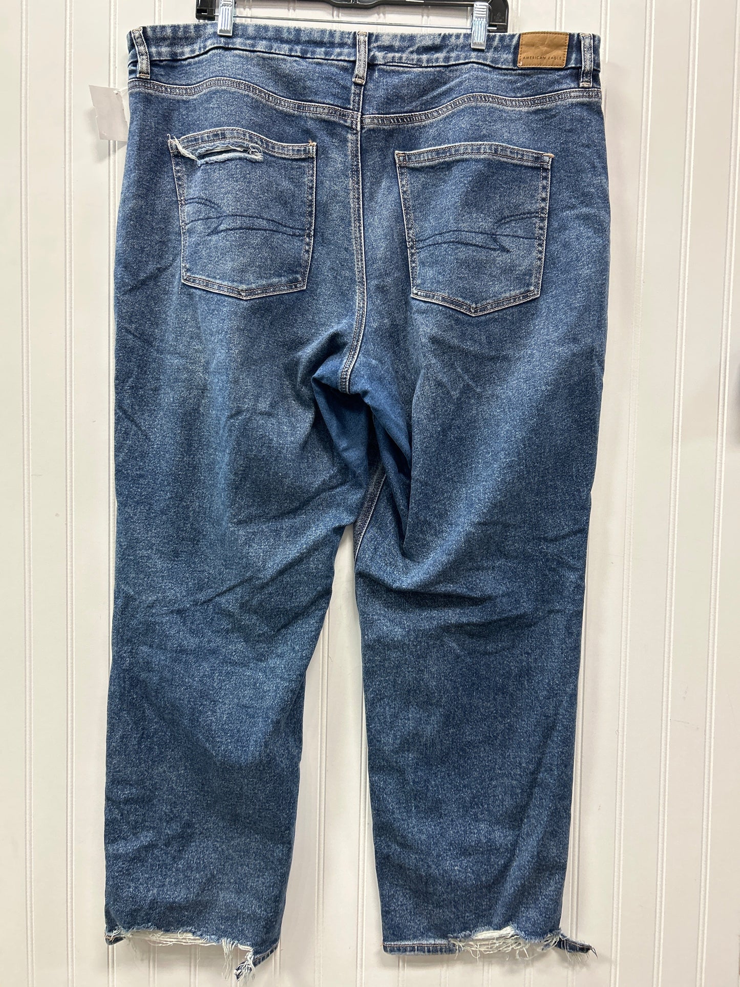 Jeans Wide Leg By American Eagle In Blue Denim, Size:20