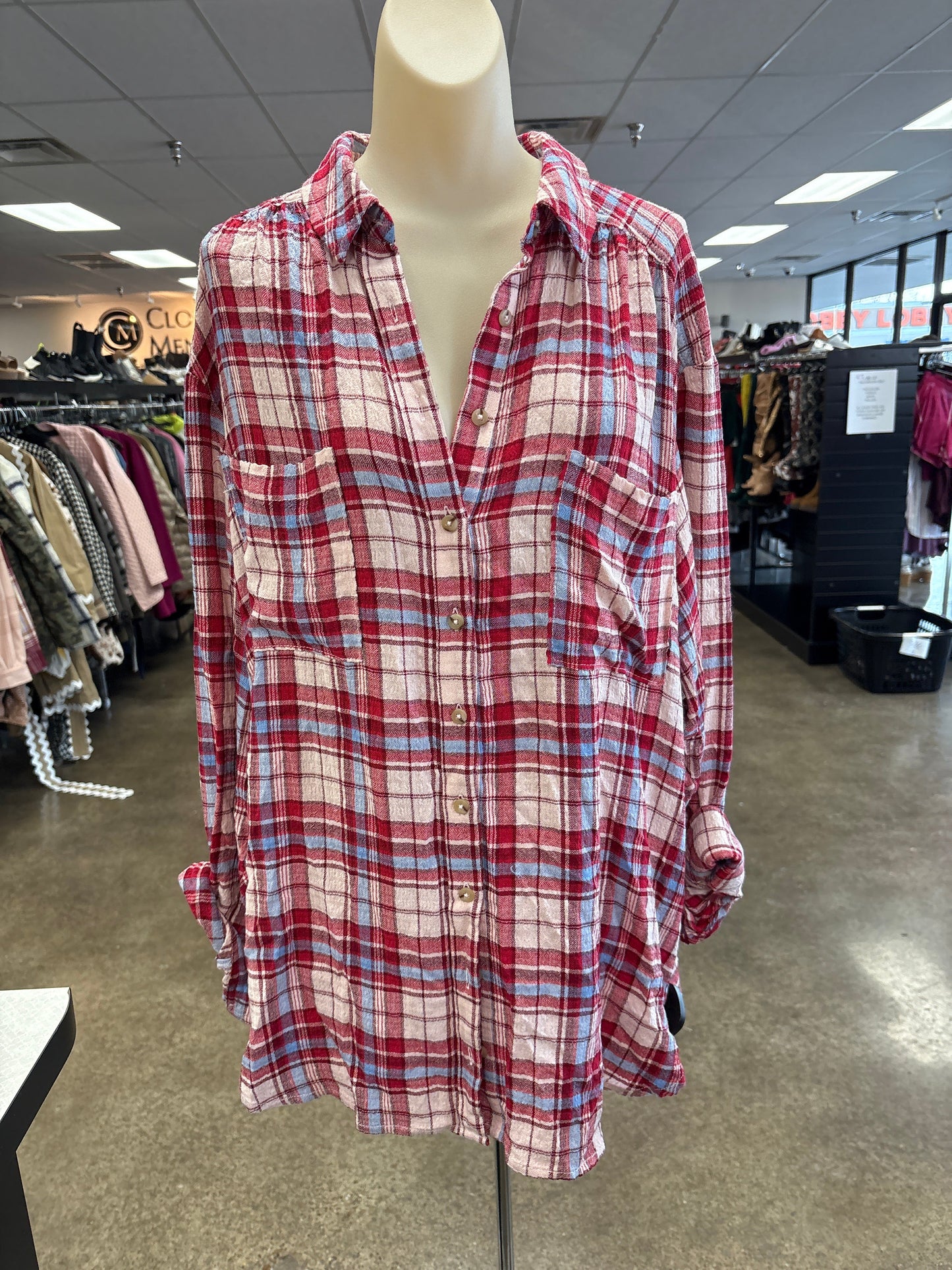 Top Ls By Pilcro In Red, Size:Xl