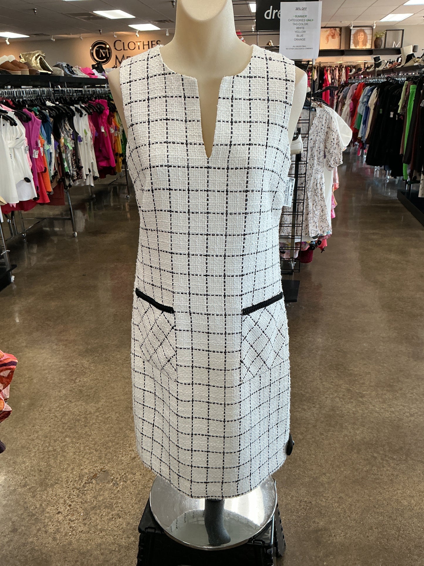 Dress Designer By Karl Lagerfeld In Black & White, Size:4