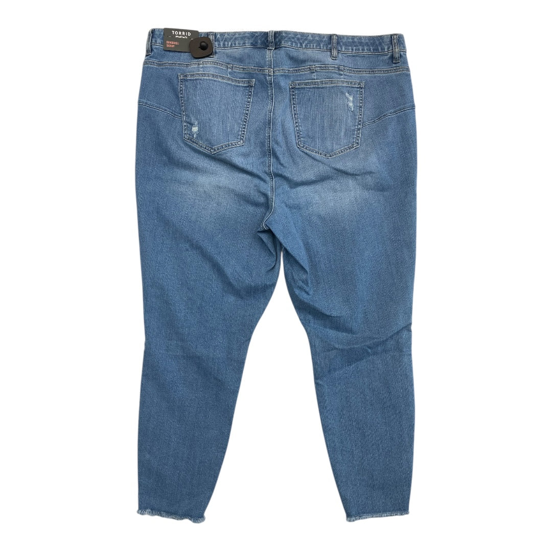 Pants Cropped By Torrid In Blue Denim, Size:24