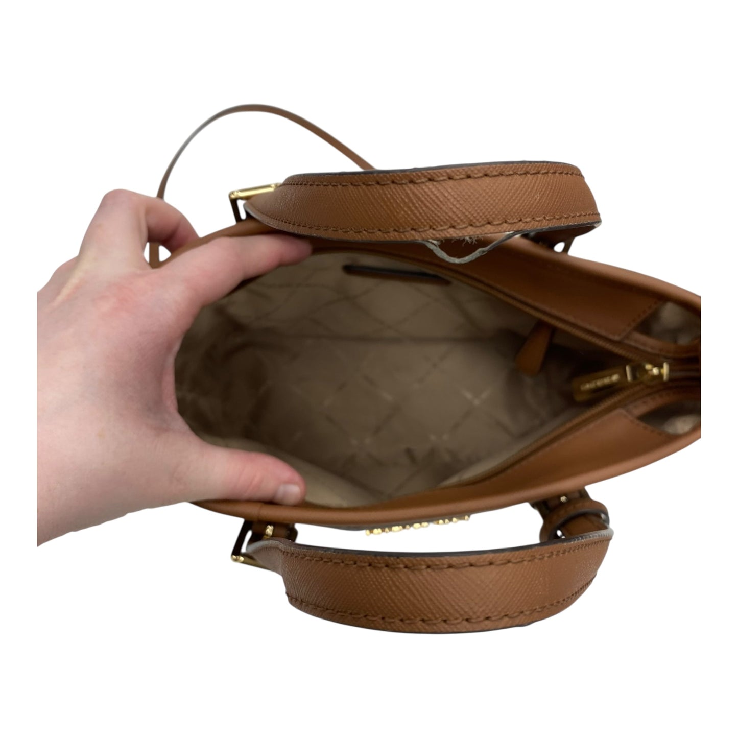 Handbag Designer By Michael Kors In Brown, Size:Small