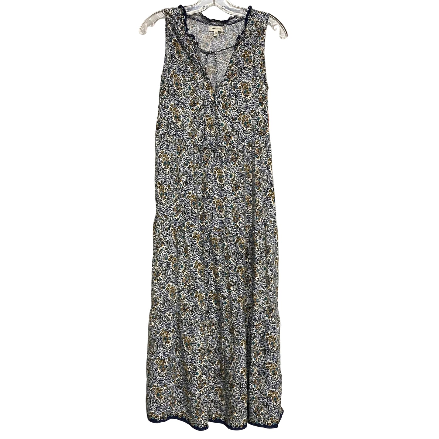 Dress Casual Maxi By Max Studio In Blue & Green, Size:Xs