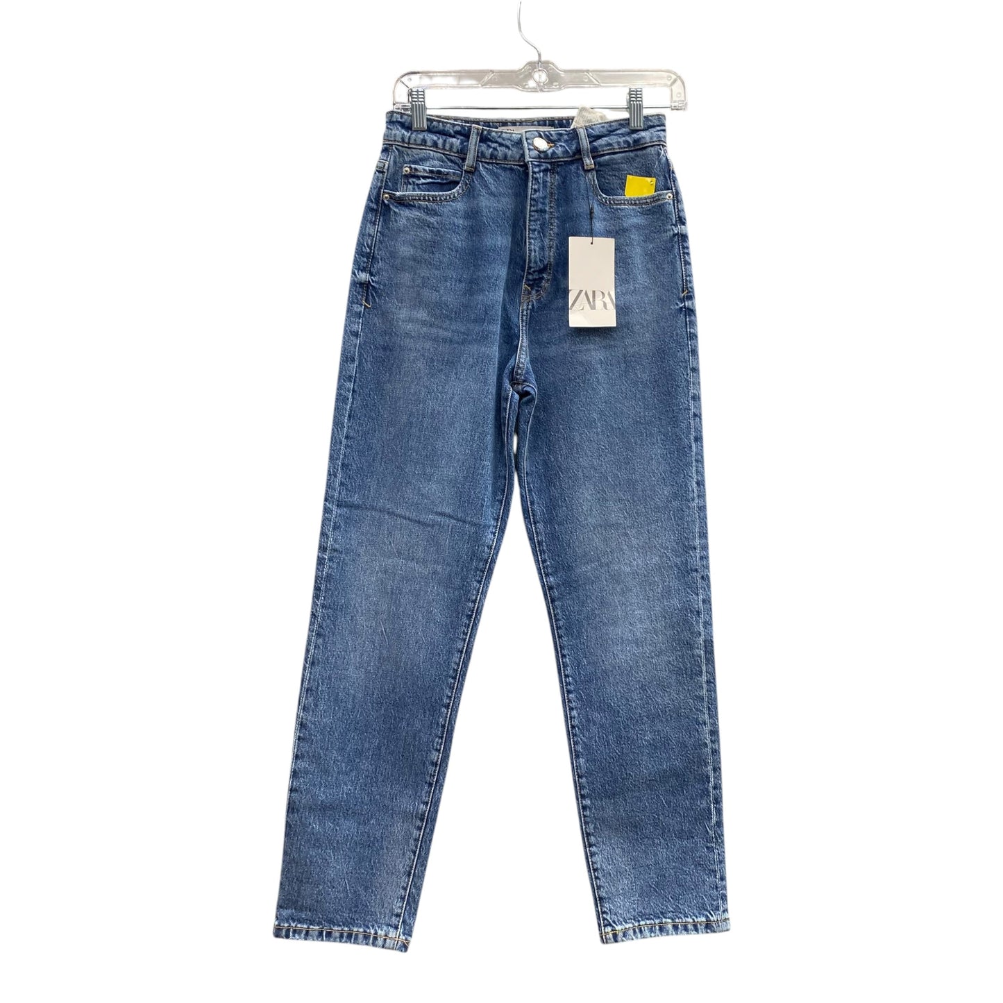 Jeans Straight By Zara In Blue, Size:4