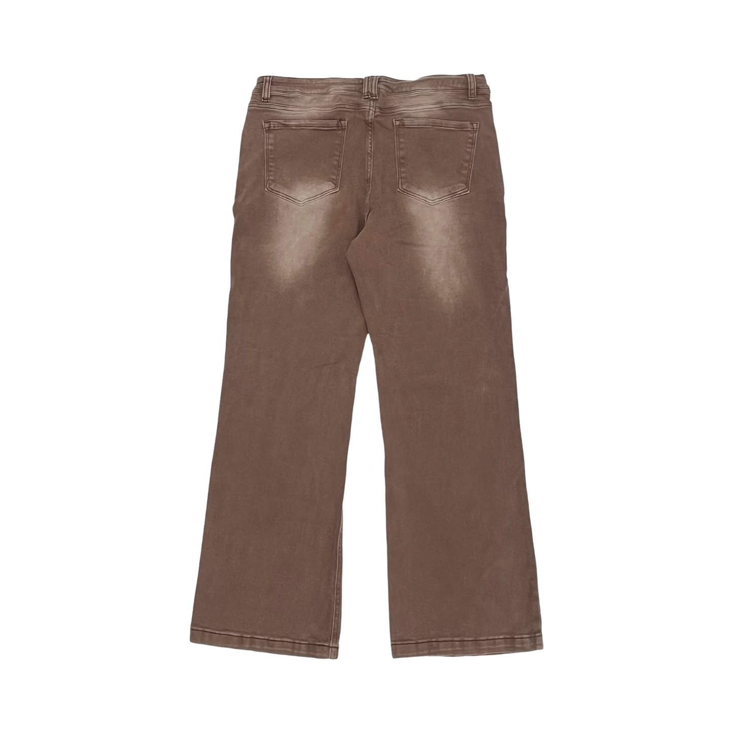 Jeans Straight By Clothes Mentor In Brown Denim, Size:16