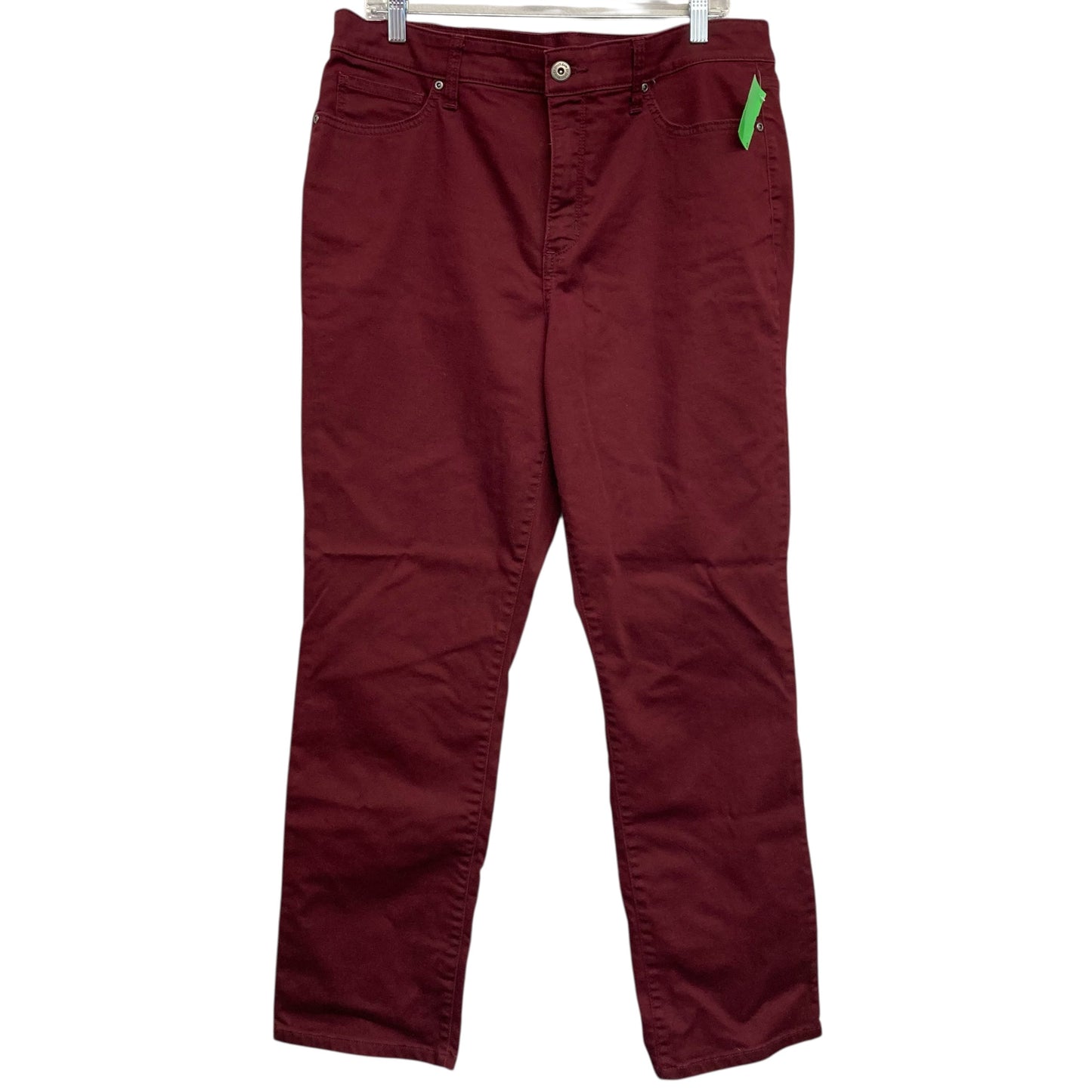 Jeans Straight By St Johns Bay In Maroon, Size:16