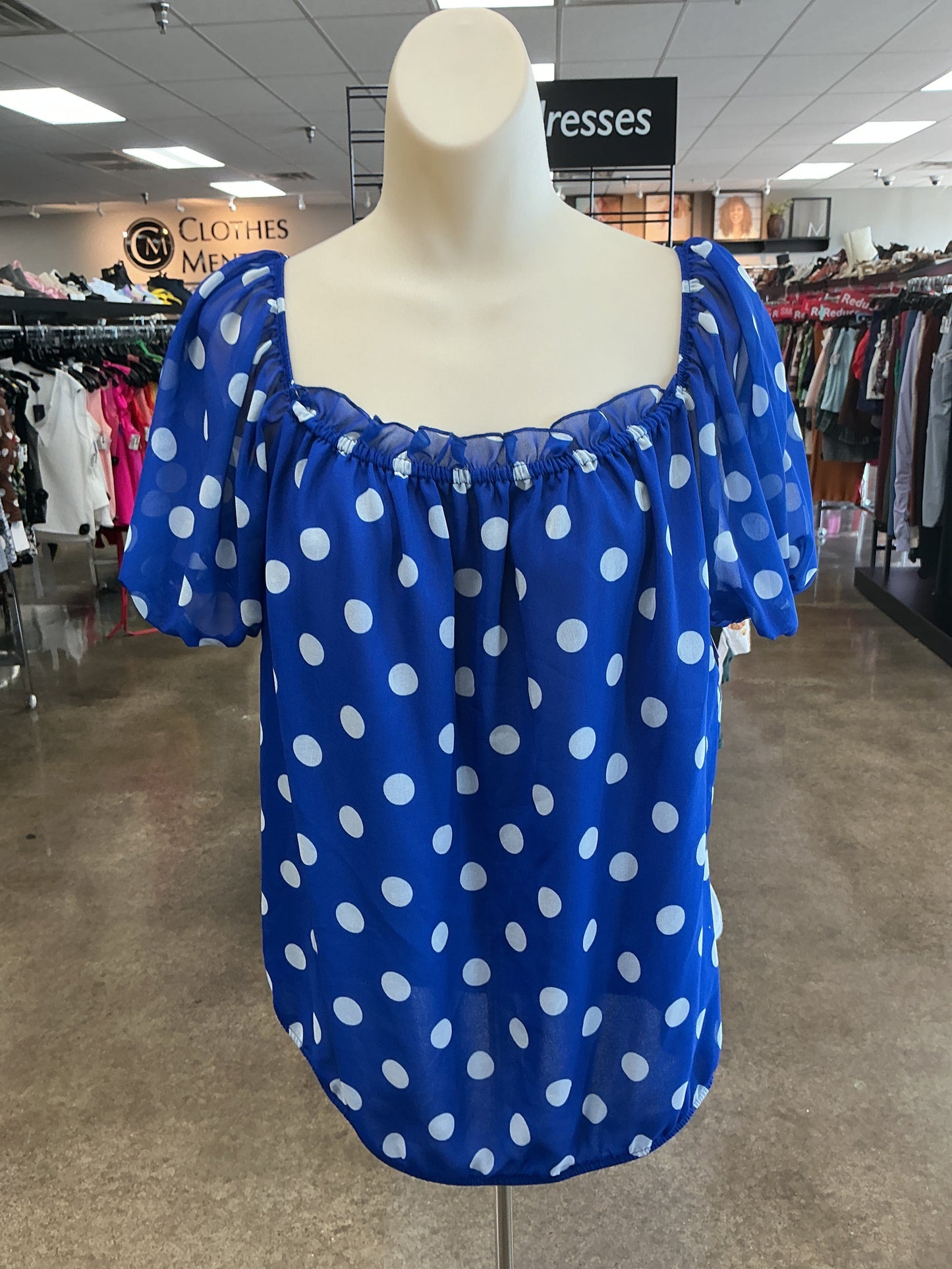 Top Ss By New York And Co In Blue & White, Size:M