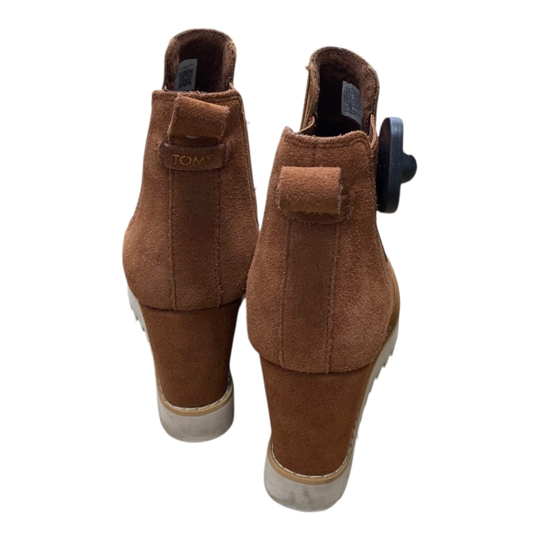 Boots Ankle Heels By Toms In Brown, Size:6.5