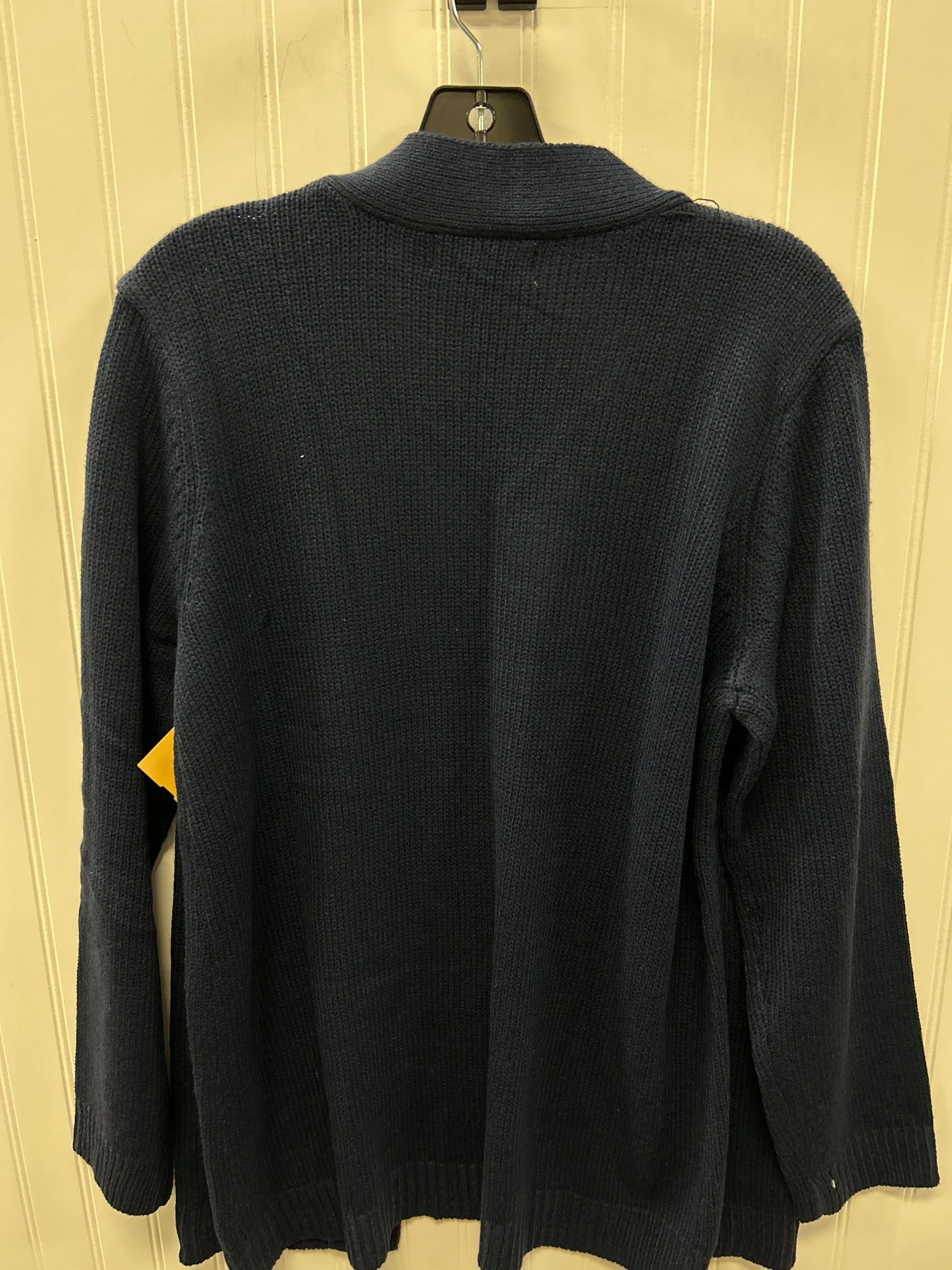 Sweater Cardigan By Karen Scott In Navy, Size:Xl