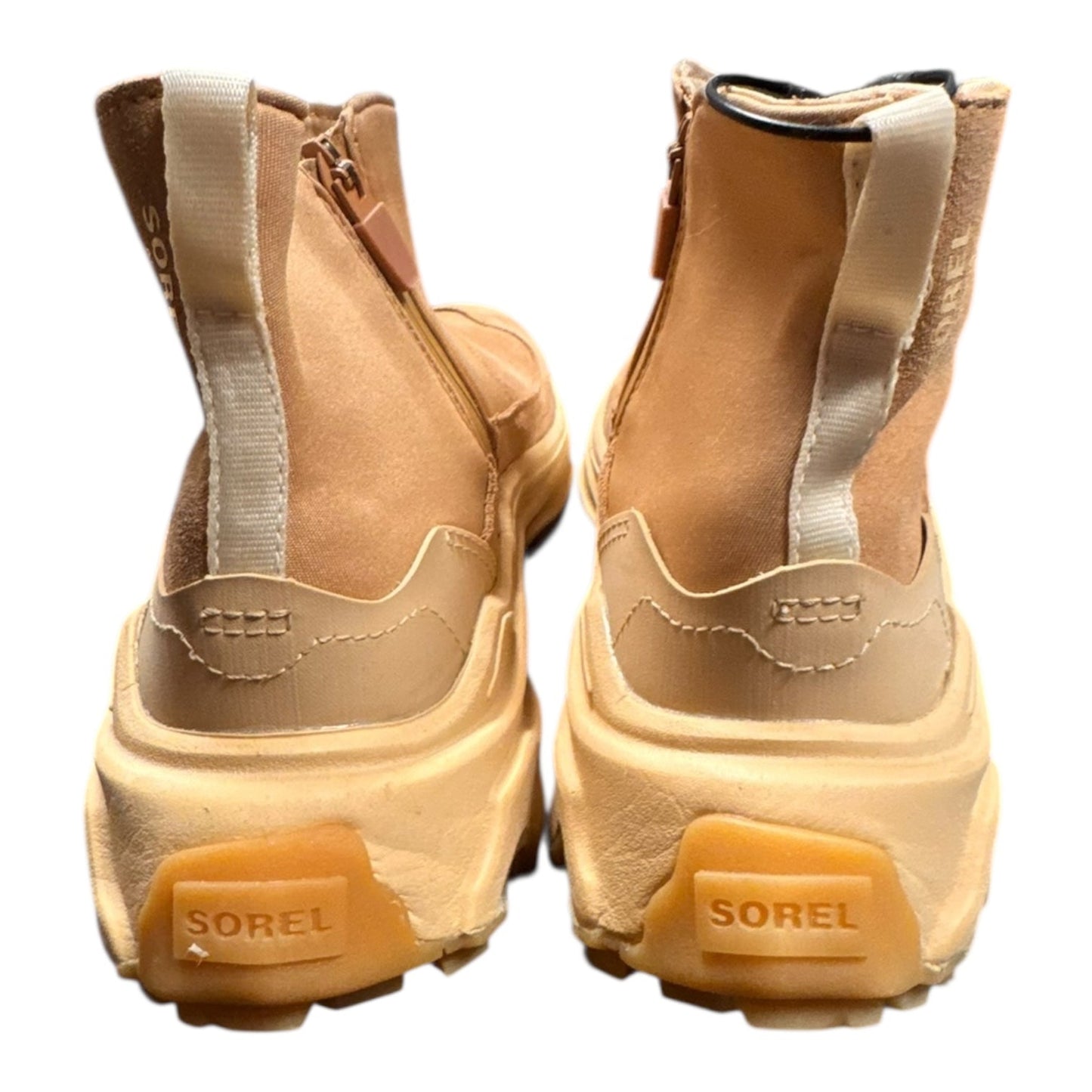 Boots Ankle Heels By Sorel In Tan, Size:7.5