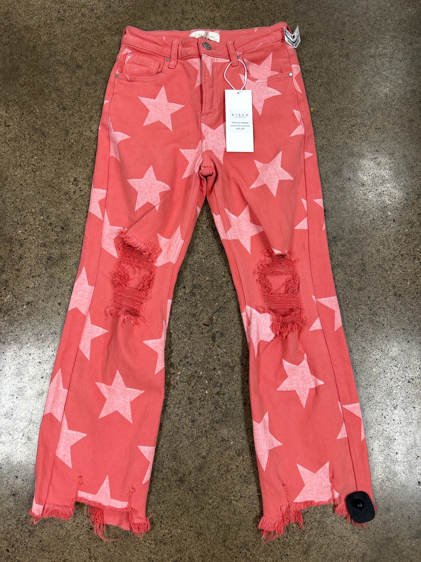 Jeans Straight By Risen In Red Denim, Size:4