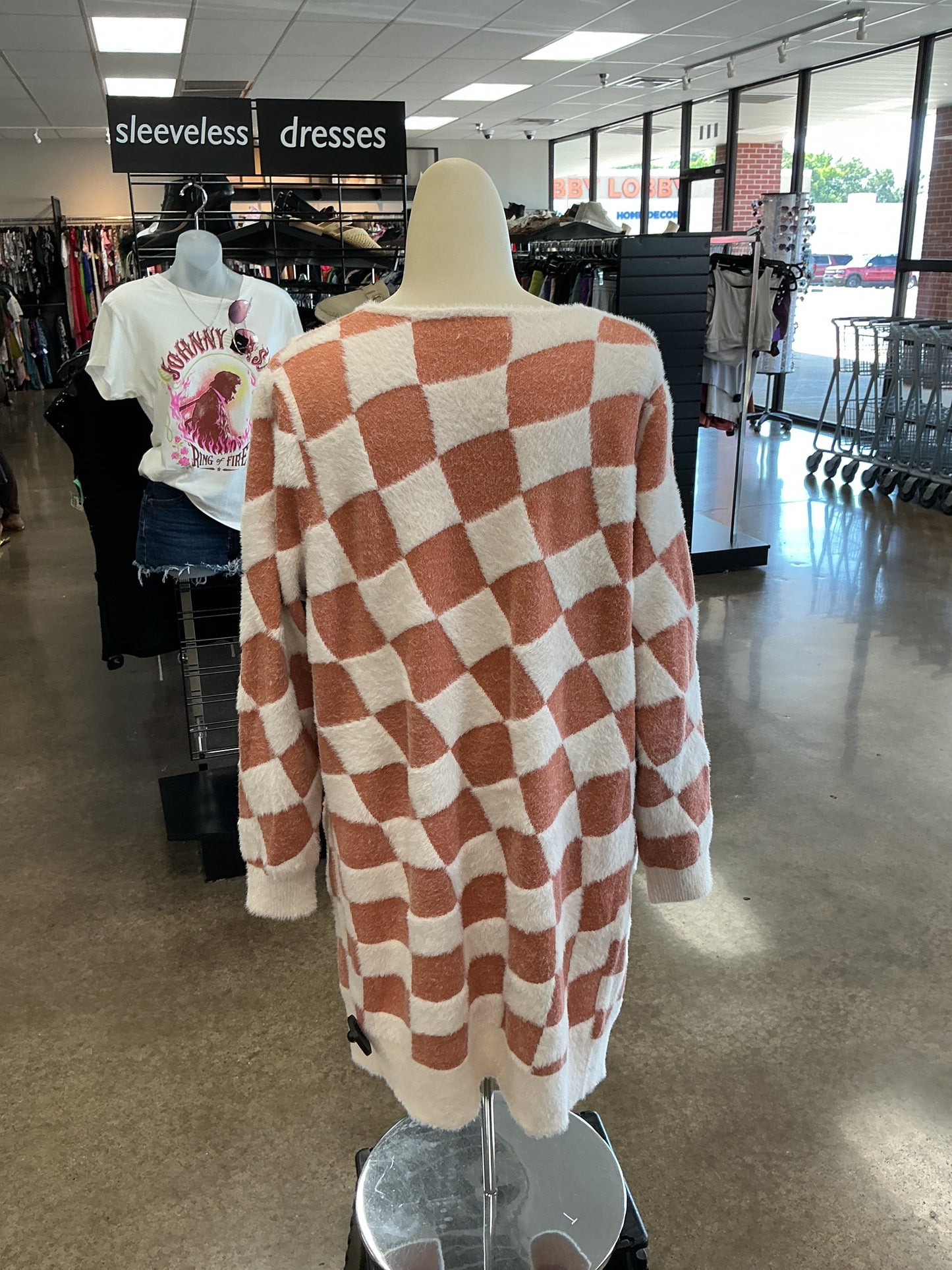 Sweater Cardigan By Simply Southern In Orange & White, Size:M