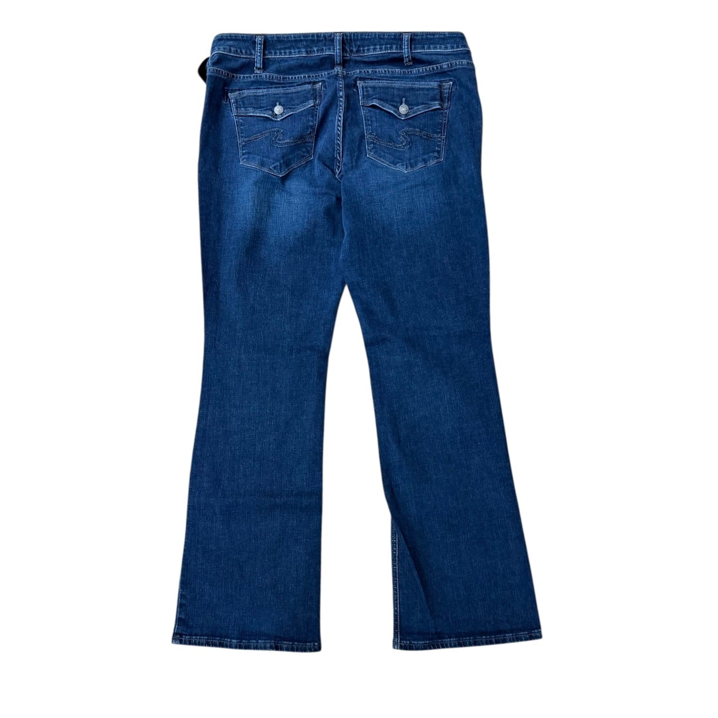 Jeans Boot Cut By Silver In Blue Denim, Size:18