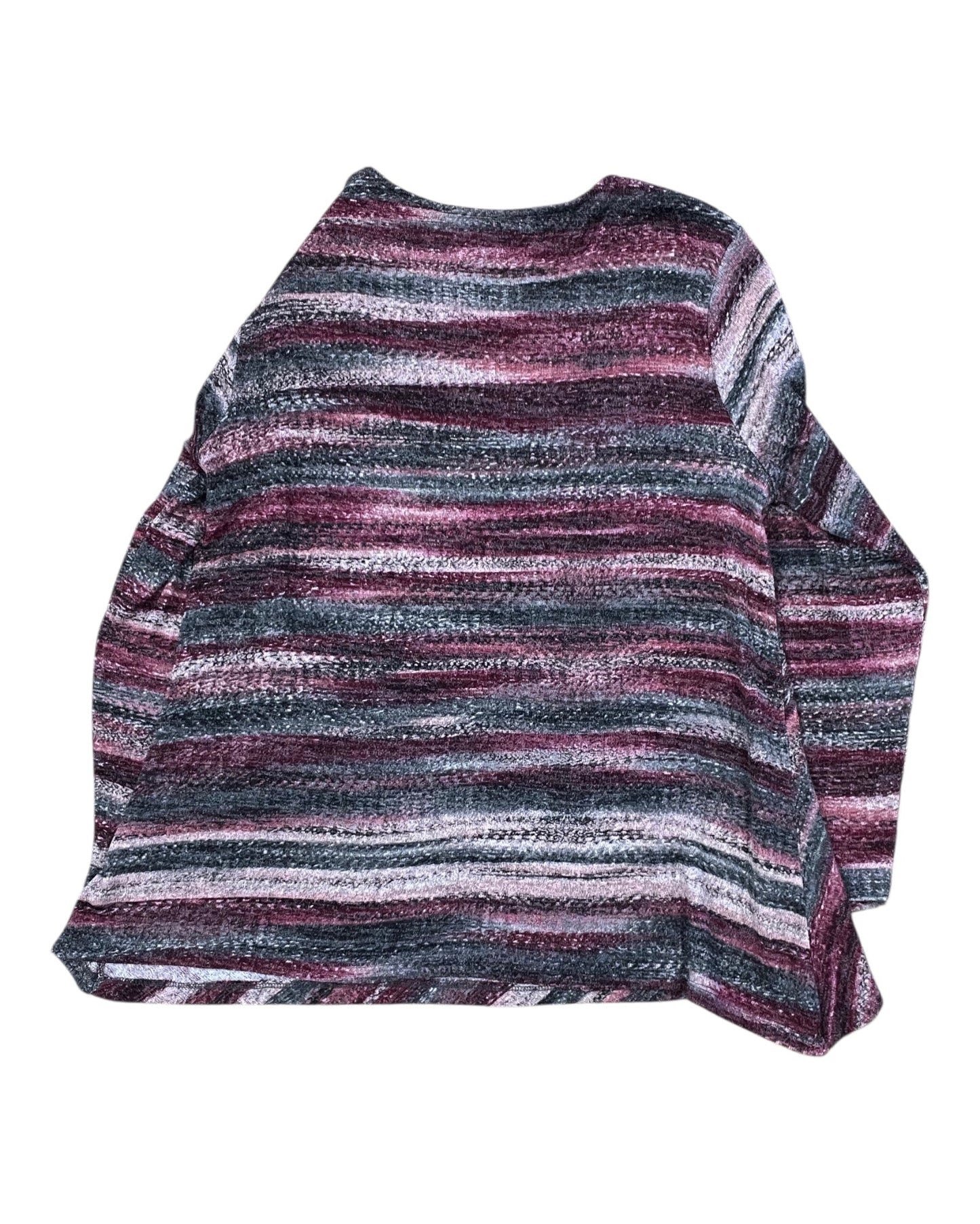 Top Ls By Clothes Mentor In Grey & Red, Size:L
