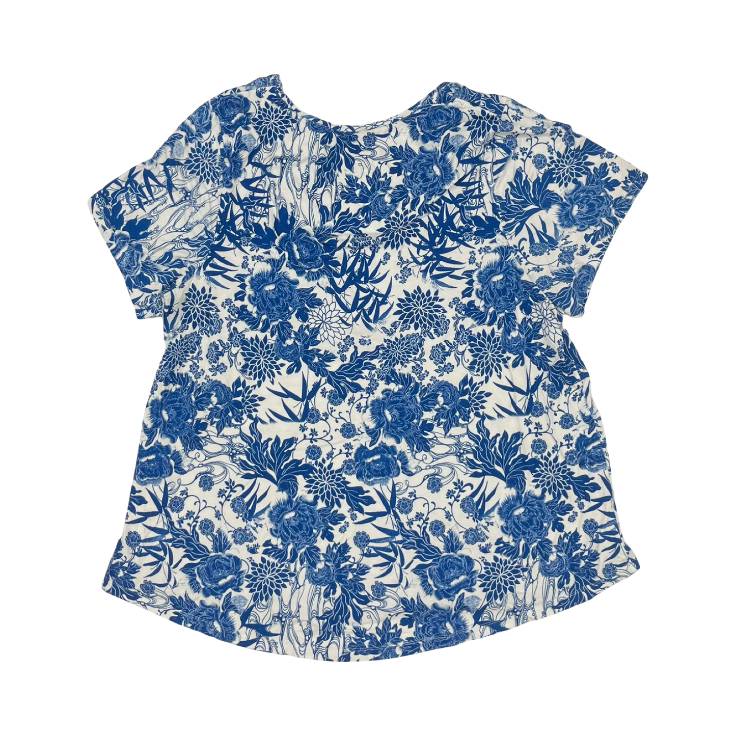 Top Ss By Jm Collections In Blue & White, Size:3X