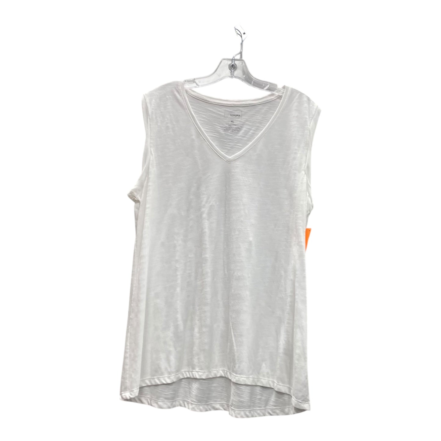 Top Sleeveless By Sonoma In White, Size:Xl