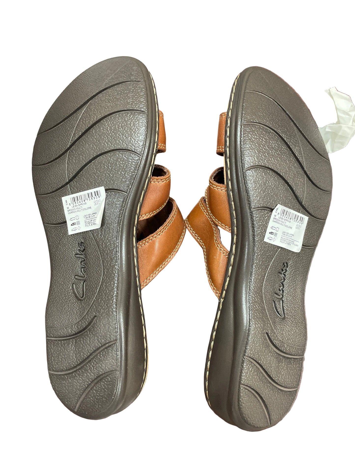 Sandals Flats By Clarks In Brown, Size:8