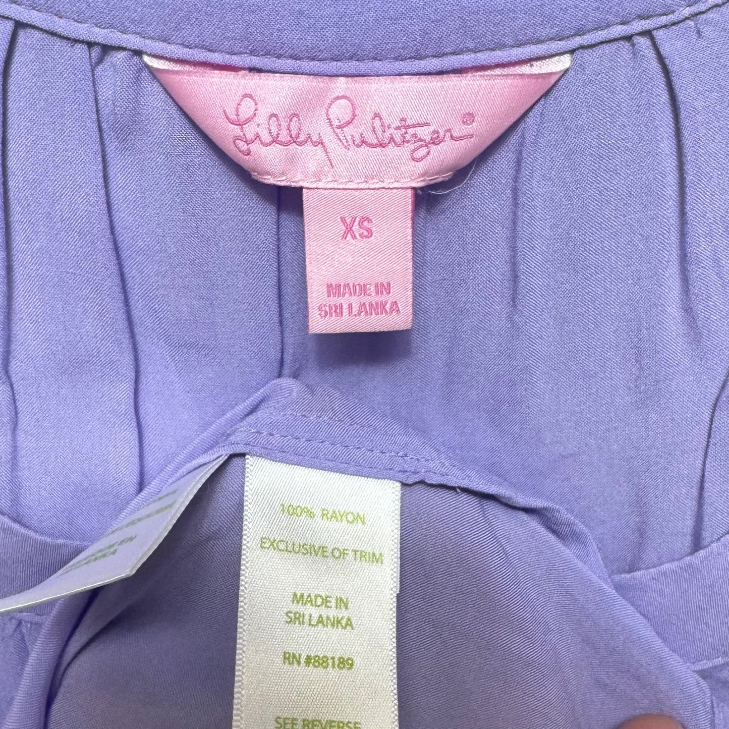 Sleeveless Stacey Top Designer By Lilly Pulitzer In Lilac Verbena, Size: XS