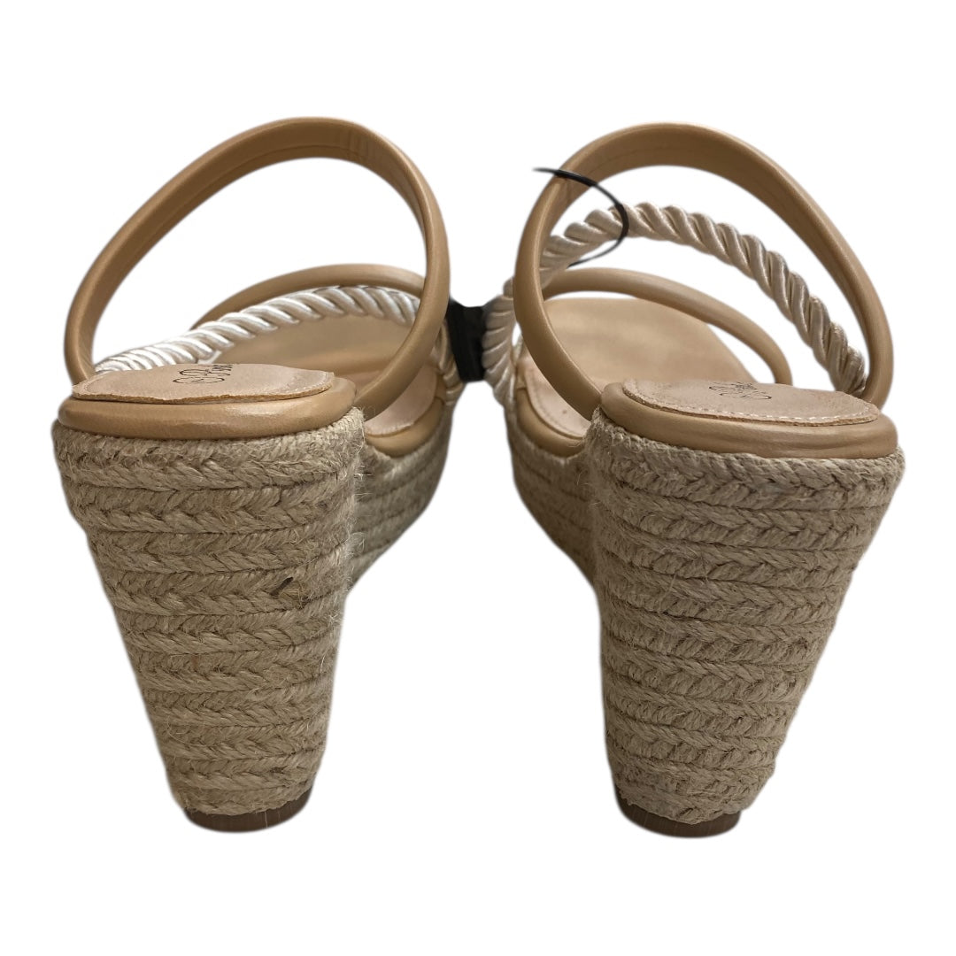 Sandals Heels Wedge By Pink Lily In Brown, Size:7