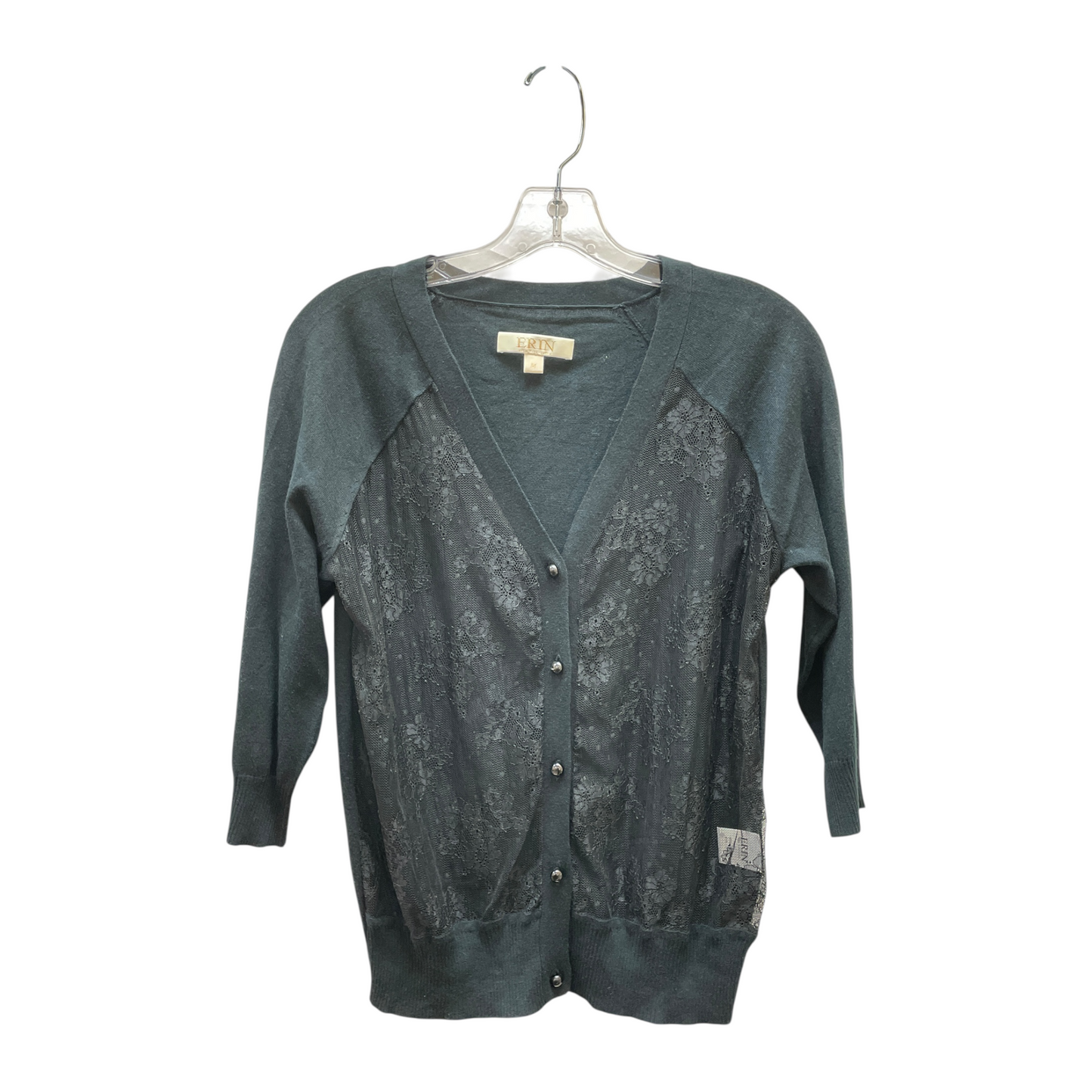 Sweater Cardigan By ERIN In Black, Size:M
