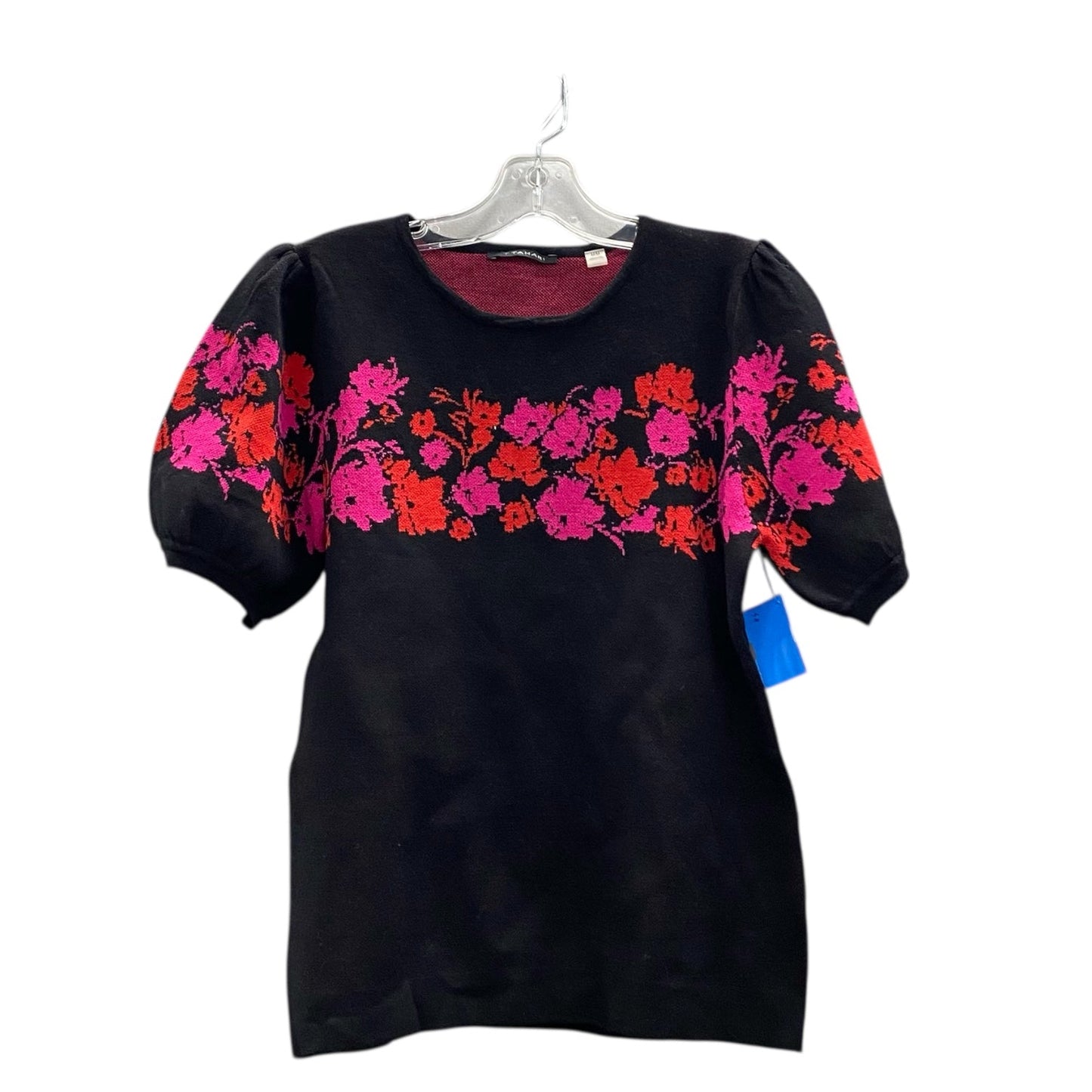 Sweater Ss By T Tahari In Black & Pink, Size:M
