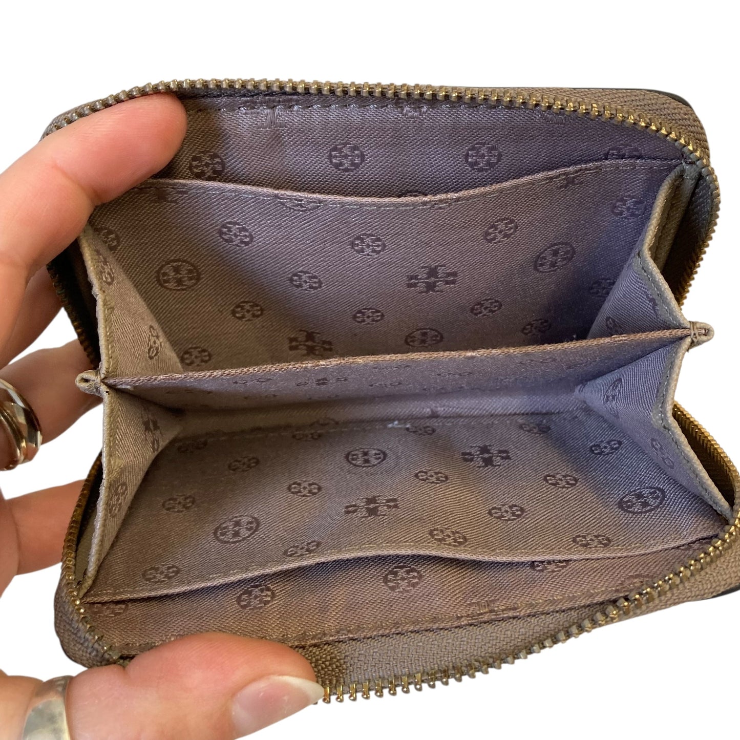 Wallet Designer By Tory Burch In Taupe, Size:Small