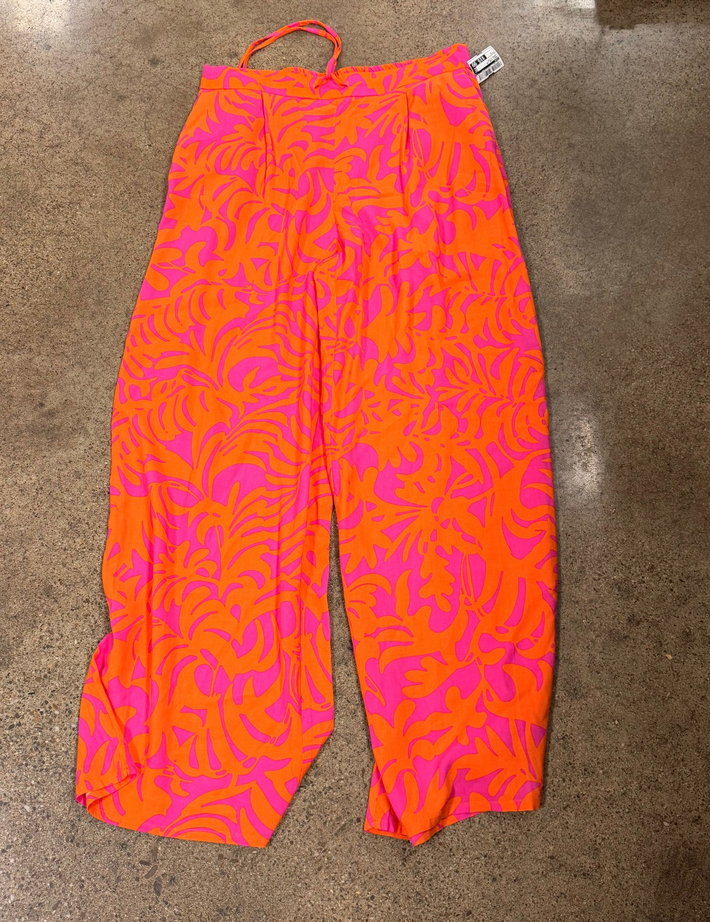 Pants Wide Leg By Cece In Orange & Pink, Size:S